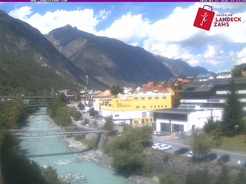 Archiv Foto Webcam Landeck: Blick auf den Inn