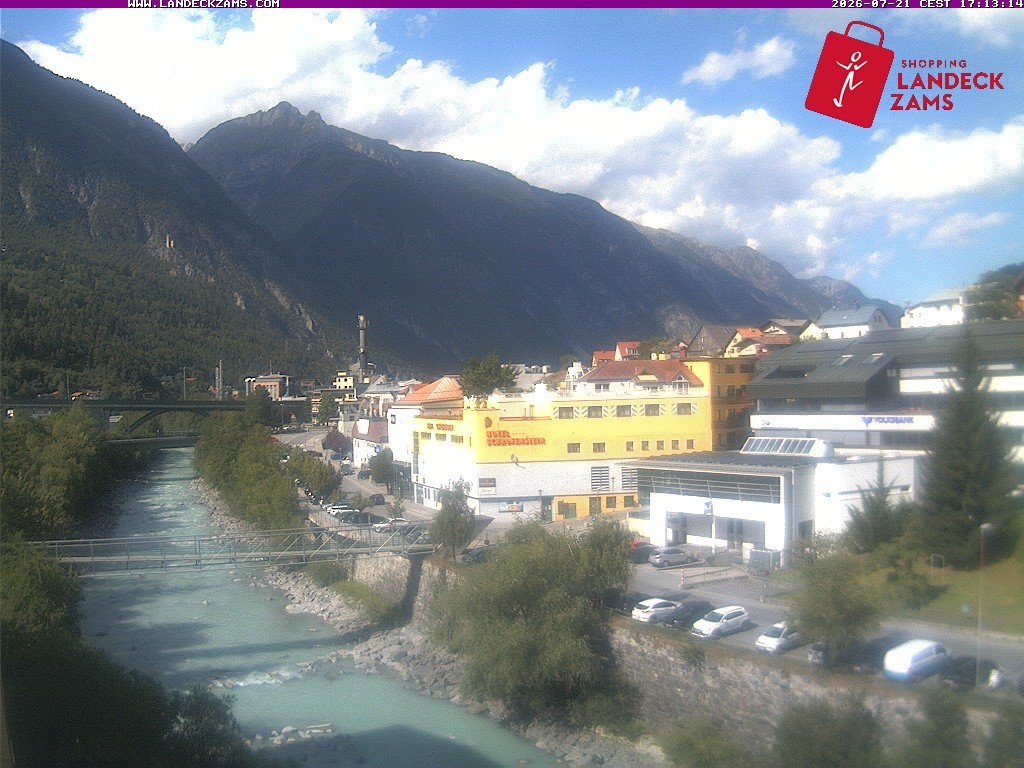 Archiv Foto Webcam Landeck: Blick auf den Inn