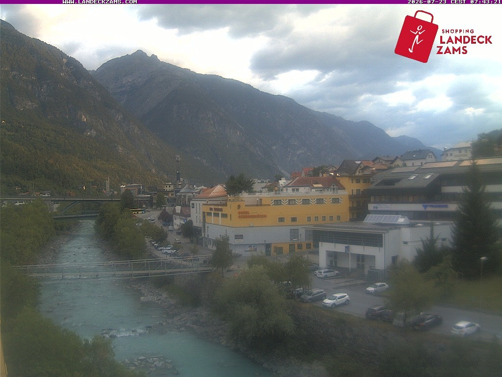 Archiv Foto Webcam Landeck: Blick auf den Inn