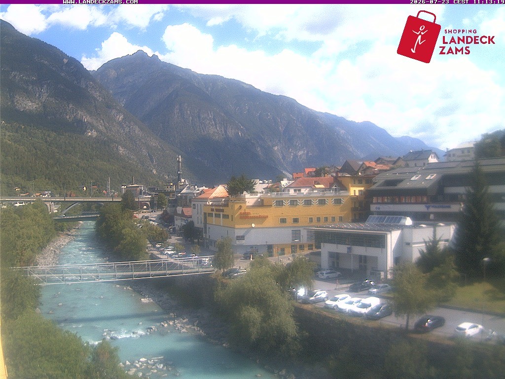 Archiv Foto Webcam Landeck: Blick auf den Inn