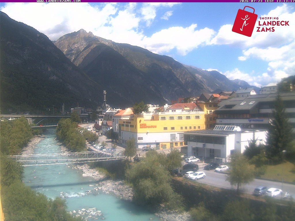 Archiv Foto Webcam Landeck: Blick auf den Inn