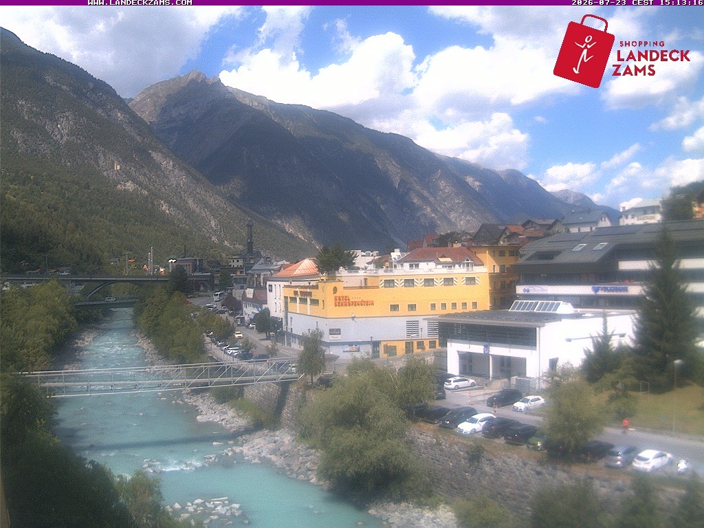 Archiv Foto Webcam Landeck: Blick auf den Inn