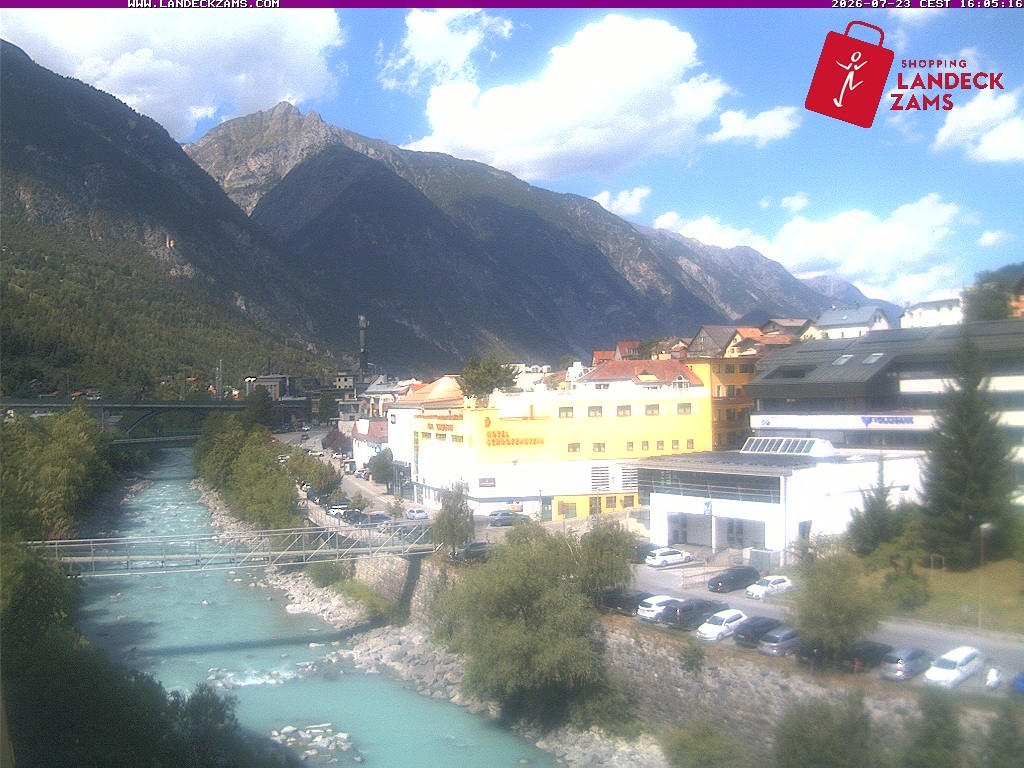 Archiv Foto Webcam Landeck: Blick auf den Inn