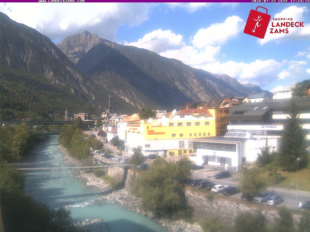 Archiv Foto Webcam Landeck: Blick auf den Inn