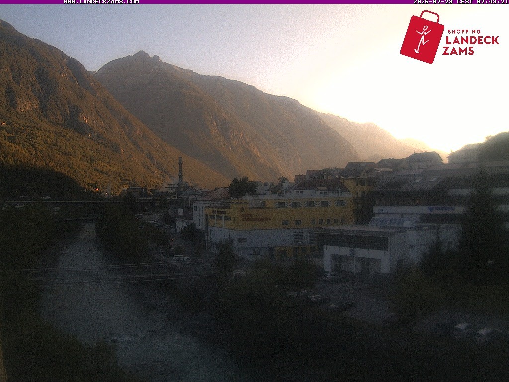 Archiv Foto Webcam Landeck: Blick auf den Inn