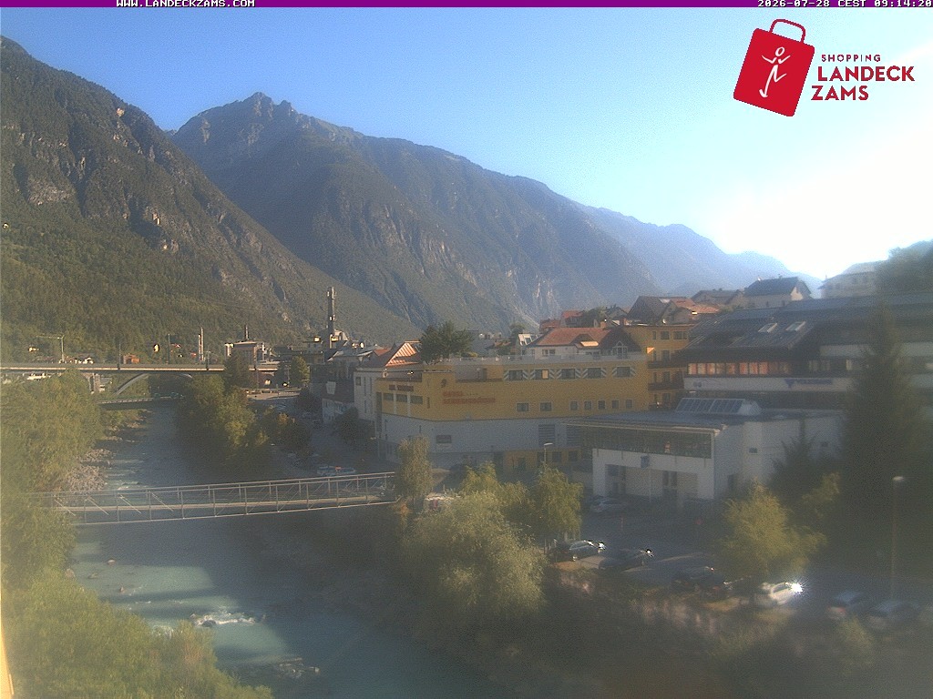 Archiv Foto Webcam Landeck: Blick auf den Inn