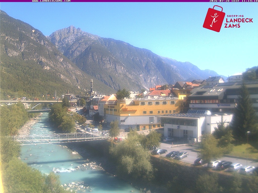 Archiv Foto Webcam Landeck: Blick auf den Inn