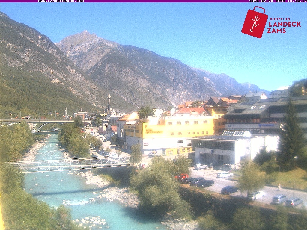 Archiv Foto Webcam Landeck: Blick auf den Inn