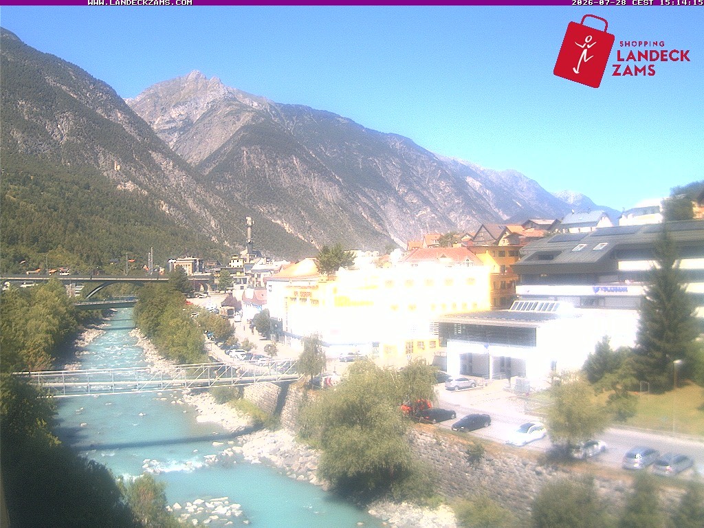 Archiv Foto Webcam Landeck: Blick auf den Inn