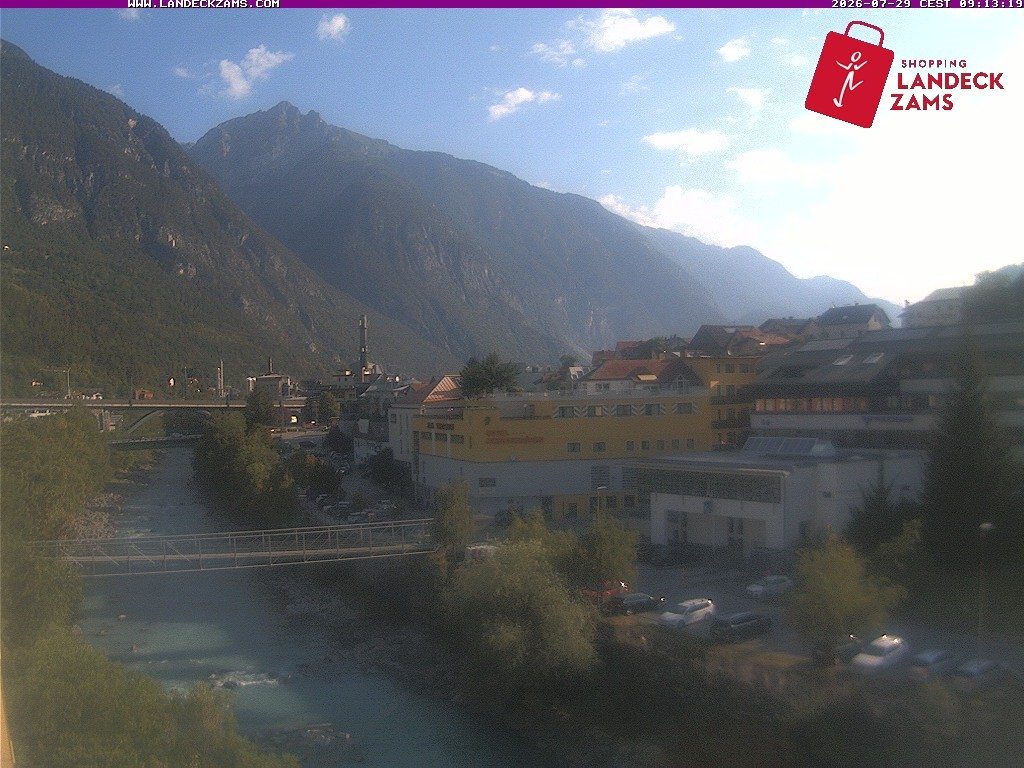 Archiv Foto Webcam Landeck: Blick auf den Inn