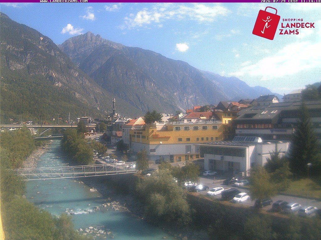 Archiv Foto Webcam Landeck: Blick auf den Inn