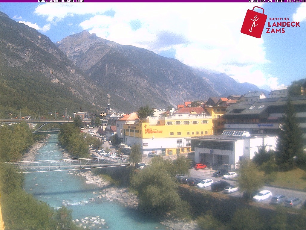 Archiv Foto Webcam Landeck: Blick auf den Inn
