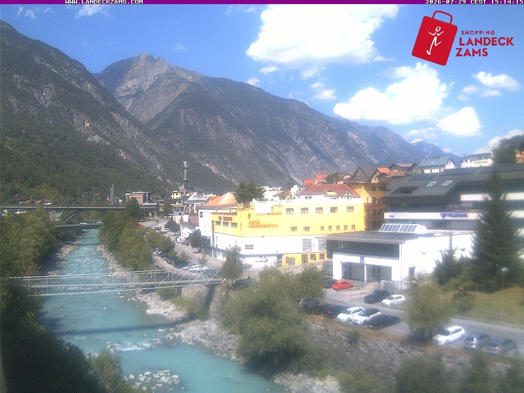 Archiv Foto Webcam Landeck: Blick auf den Inn