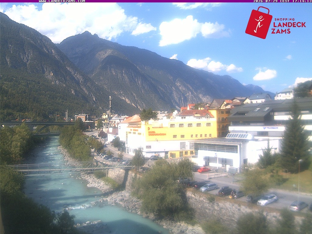 Archiv Foto Webcam Landeck: Blick auf den Inn