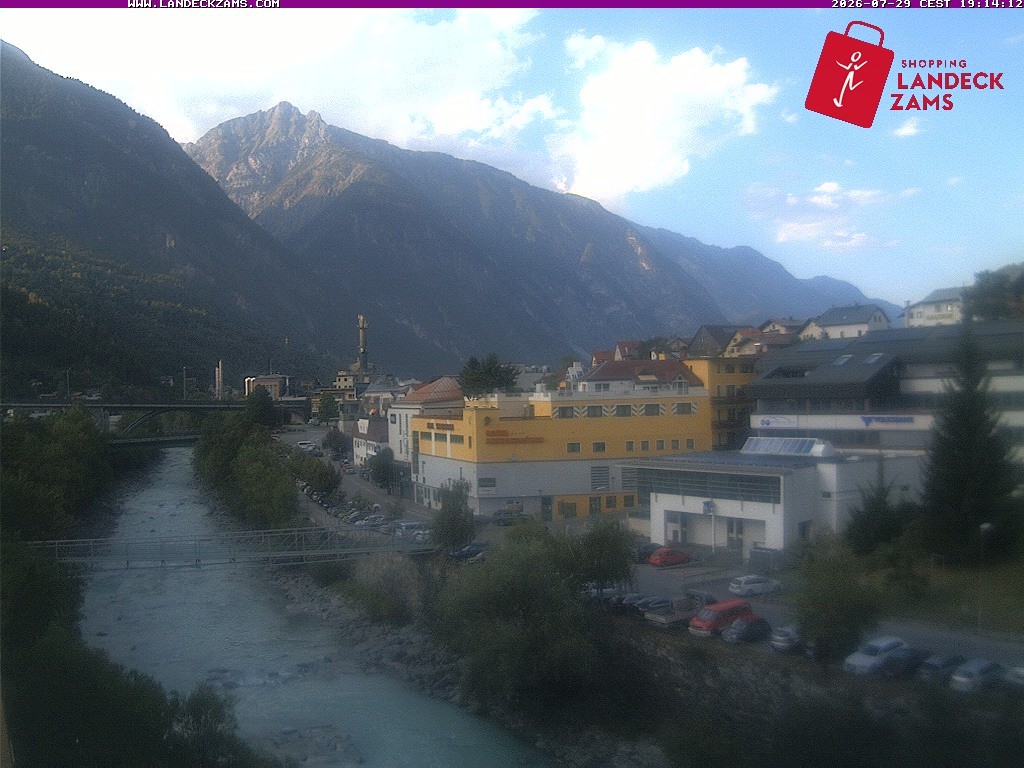 Archiv Foto Webcam Landeck: Blick auf den Inn