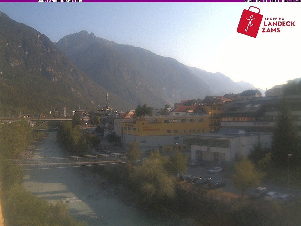 Archiv Foto Webcam Landeck: Blick auf den Inn