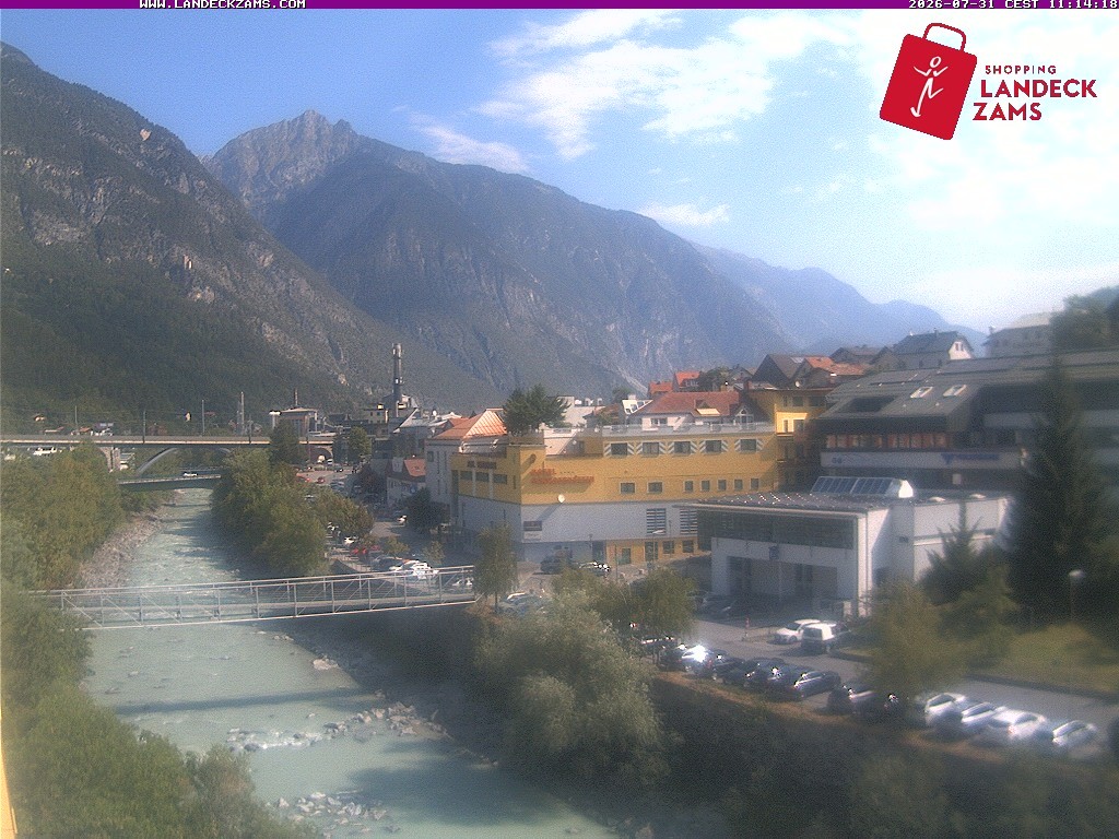 Archiv Foto Webcam Landeck: Blick auf den Inn
