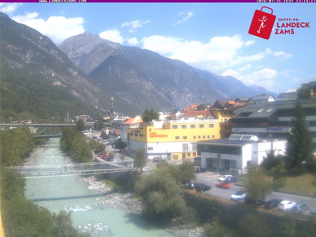 Archiv Foto Webcam Landeck: Blick auf den Inn