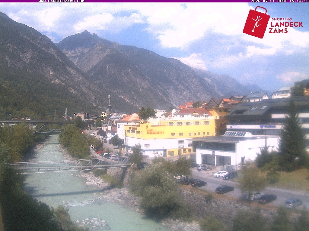 Archiv Foto Webcam Landeck: Blick auf den Inn