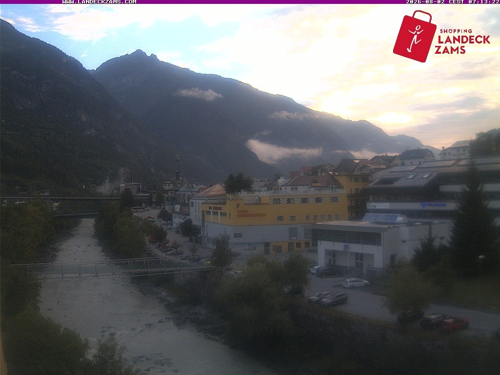 Archiv Foto Webcam Landeck: Blick auf den Inn
