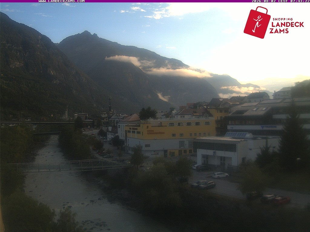 Archiv Foto Webcam Landeck: Blick auf den Inn