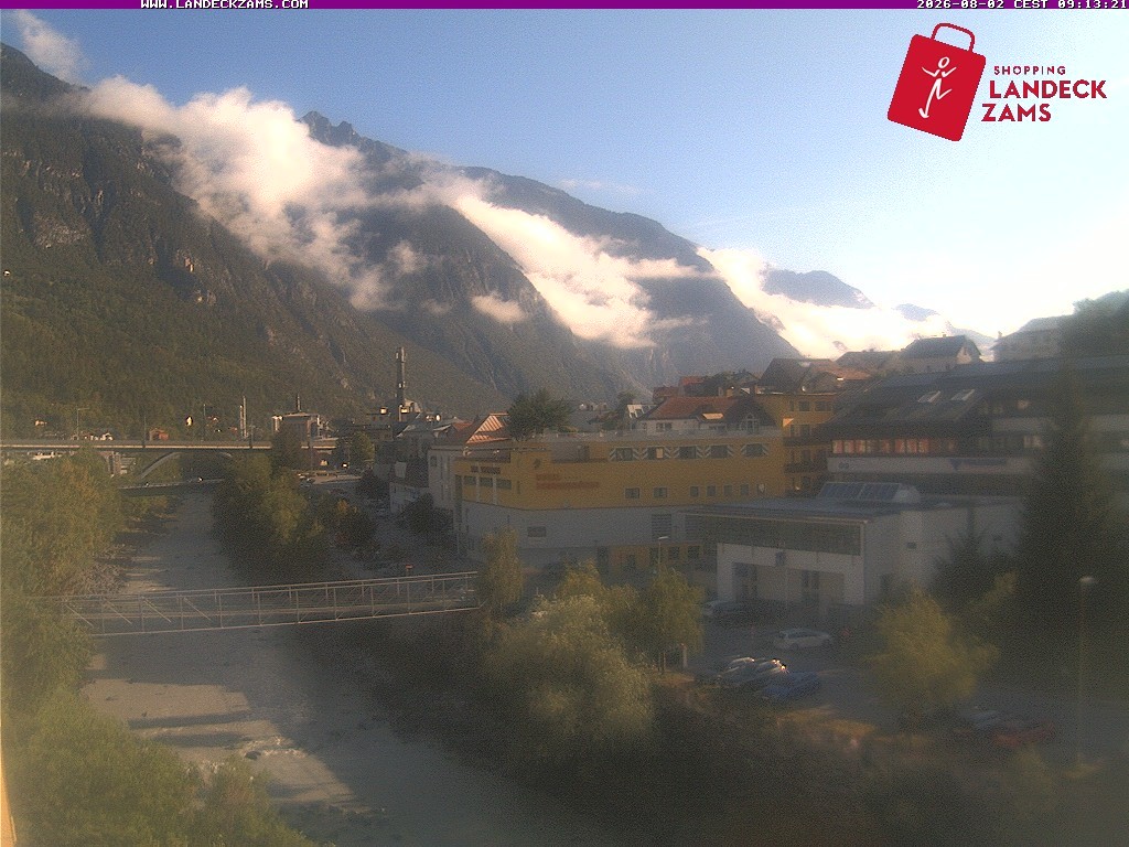 Archiv Foto Webcam Landeck: Blick auf den Inn