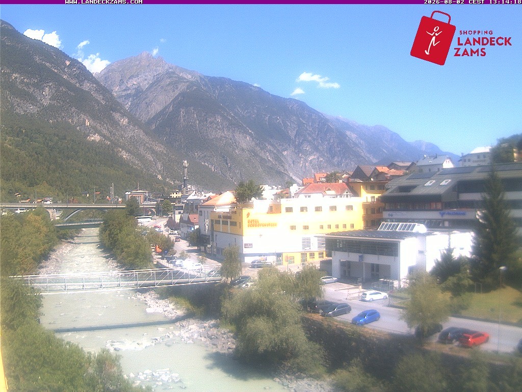 Archiv Foto Webcam Landeck: Blick auf den Inn