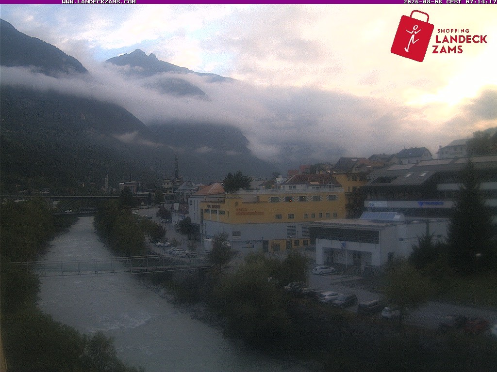 Archiv Foto Webcam Landeck: Blick auf den Inn