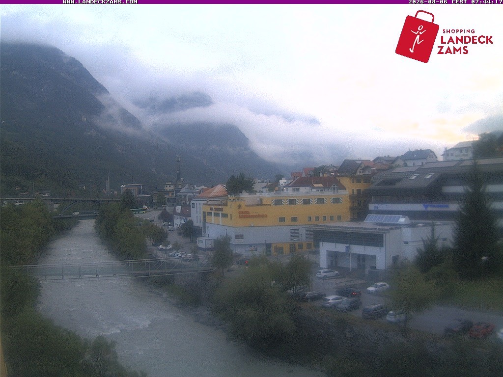Archiv Foto Webcam Landeck: Blick auf den Inn