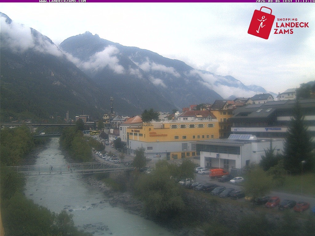 Archiv Foto Webcam Landeck: Blick auf den Inn