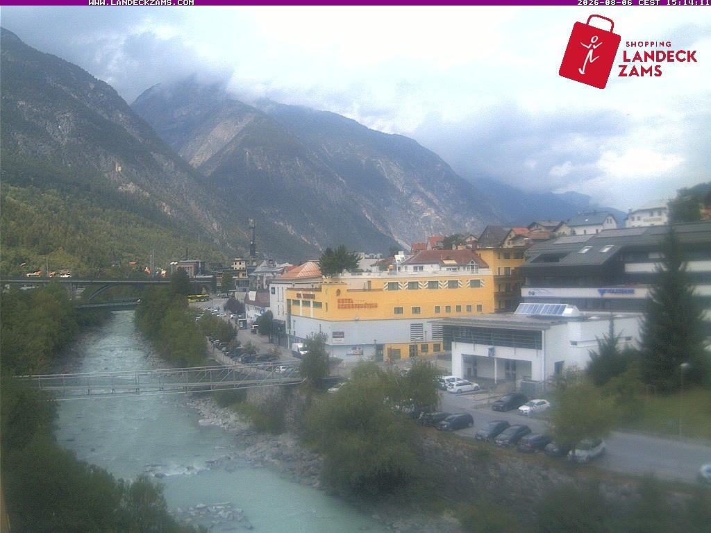 Archiv Foto Webcam Landeck: Blick auf den Inn