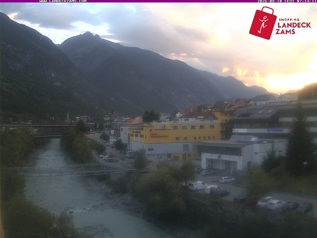 Archiv Foto Webcam Landeck: Blick auf den Inn