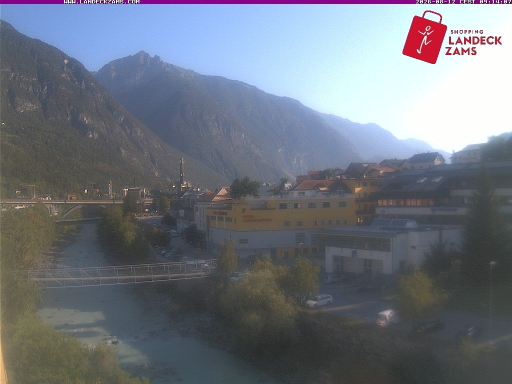 Archiv Foto Webcam Landeck: Blick auf den Inn