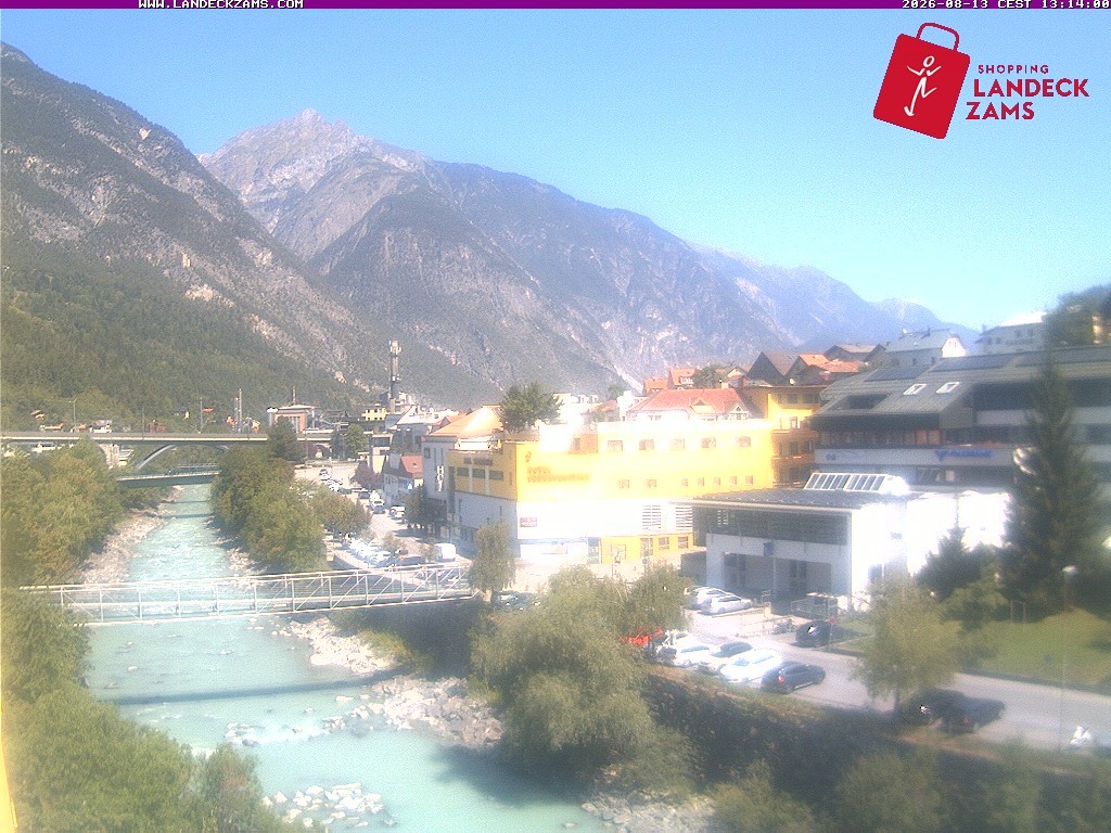 Archived image Webcam City of Landeck - River Inn