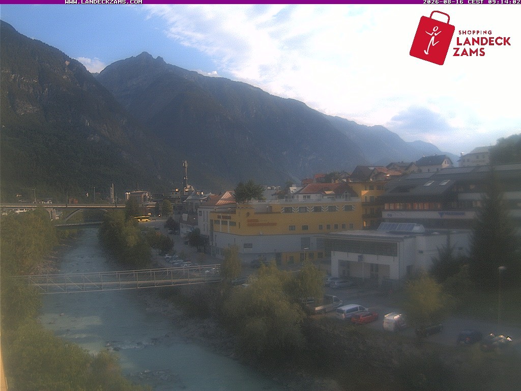 Archiv Foto Webcam Landeck: Blick auf den Inn