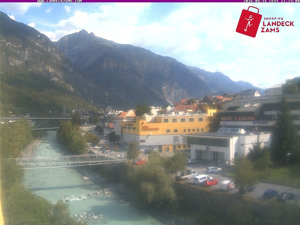Archiv Foto Webcam Landeck: Blick auf den Inn