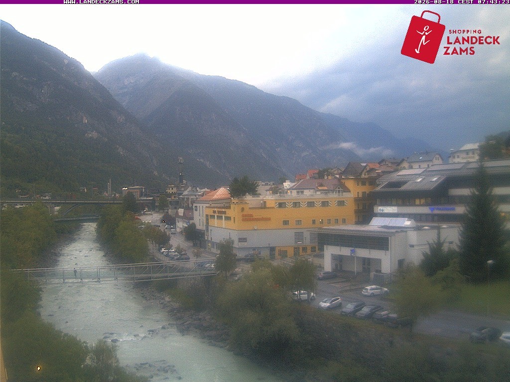 Archiv Foto Webcam Landeck: Blick auf den Inn