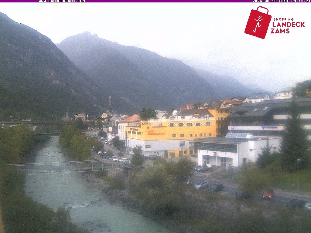 Archiv Foto Webcam Landeck: Blick auf den Inn