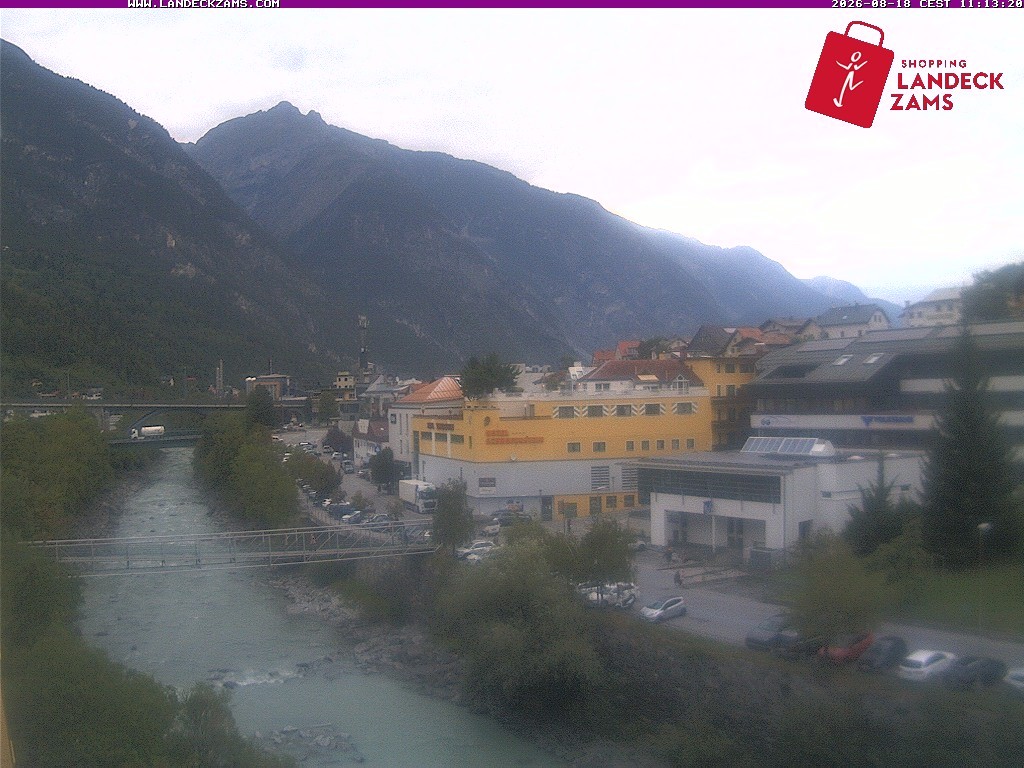 Archiv Foto Webcam Landeck: Blick auf den Inn
