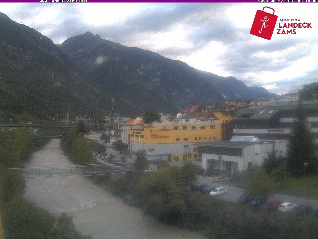 Archiv Foto Webcam Landeck: Blick auf den Inn