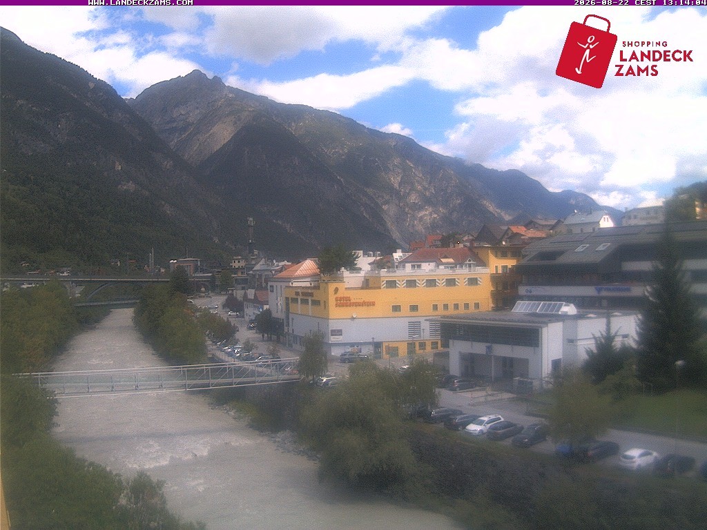 Archiv Foto Webcam Landeck: Blick auf den Inn