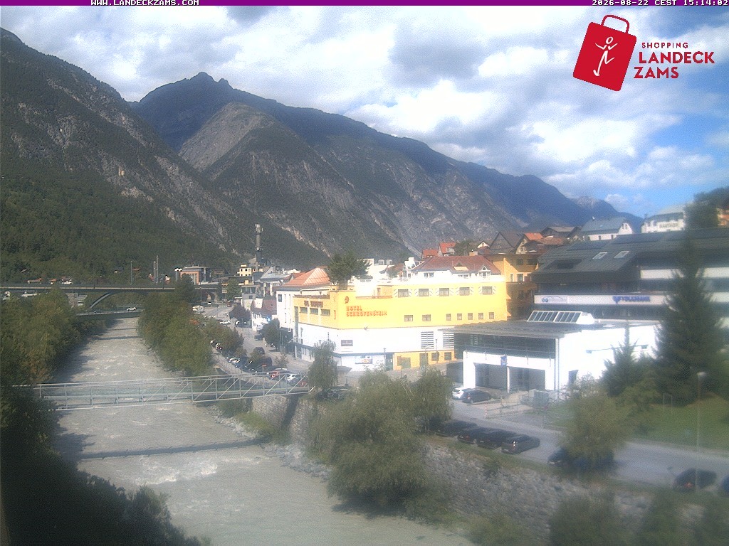 Archiv Foto Webcam Landeck: Blick auf den Inn