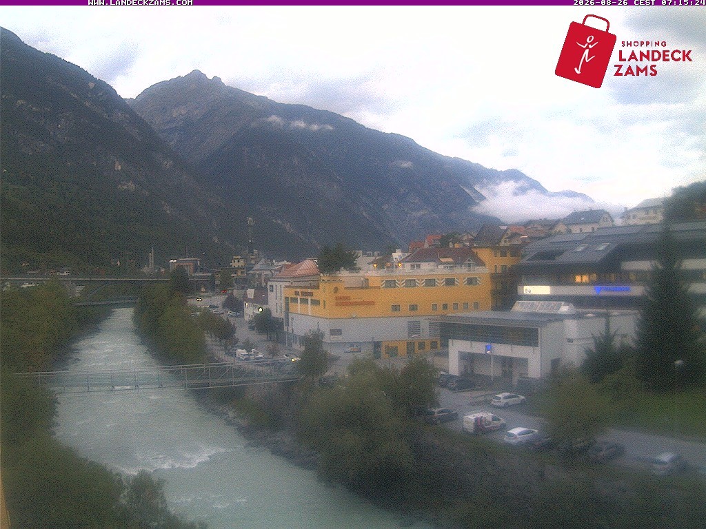 Archiv Foto Webcam Landeck: Blick auf den Inn