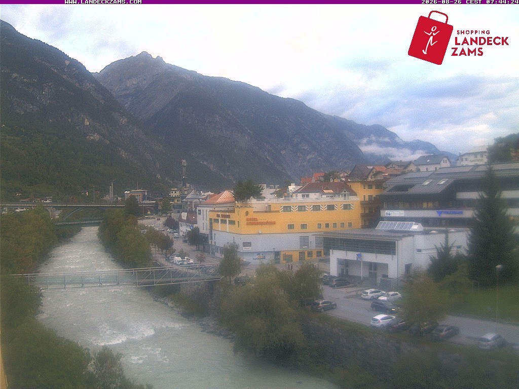 Archiv Foto Webcam Landeck: Blick auf den Inn