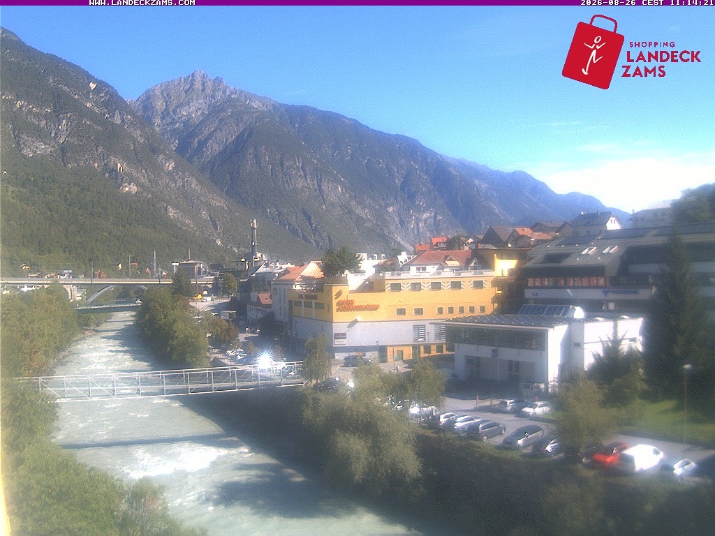 Archiv Foto Webcam Landeck: Blick auf den Inn
