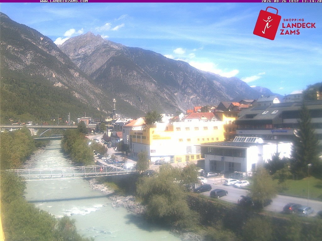 Archiv Foto Webcam Landeck: Blick auf den Inn