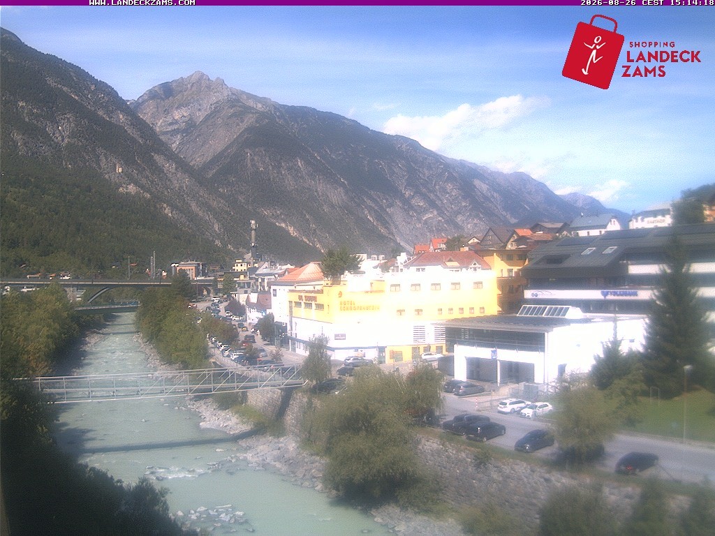 Archiv Foto Webcam Landeck: Blick auf den Inn
