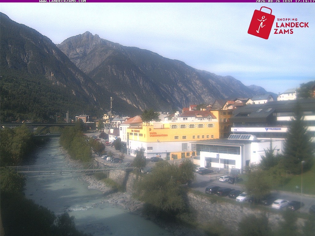 Archiv Foto Webcam Landeck: Blick auf den Inn