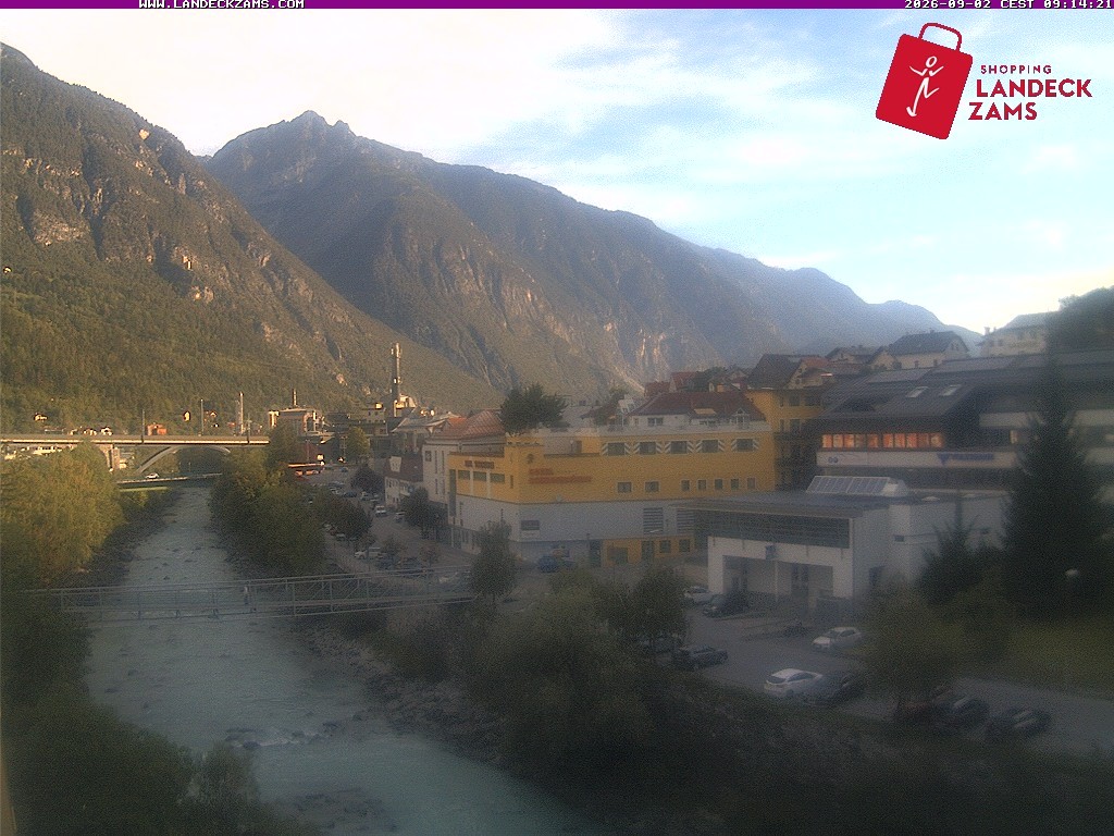 Archiv Foto Webcam Landeck: Blick auf den Inn