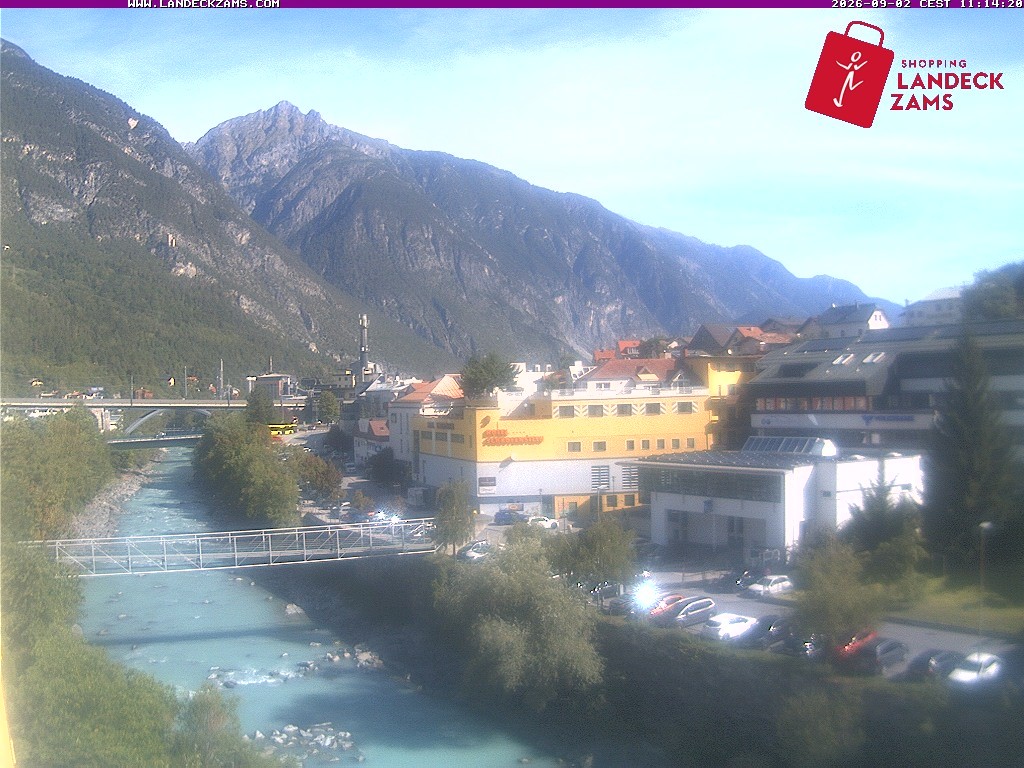Archiv Foto Webcam Landeck: Blick auf den Inn